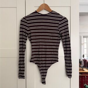 American apparel striped bodysuit